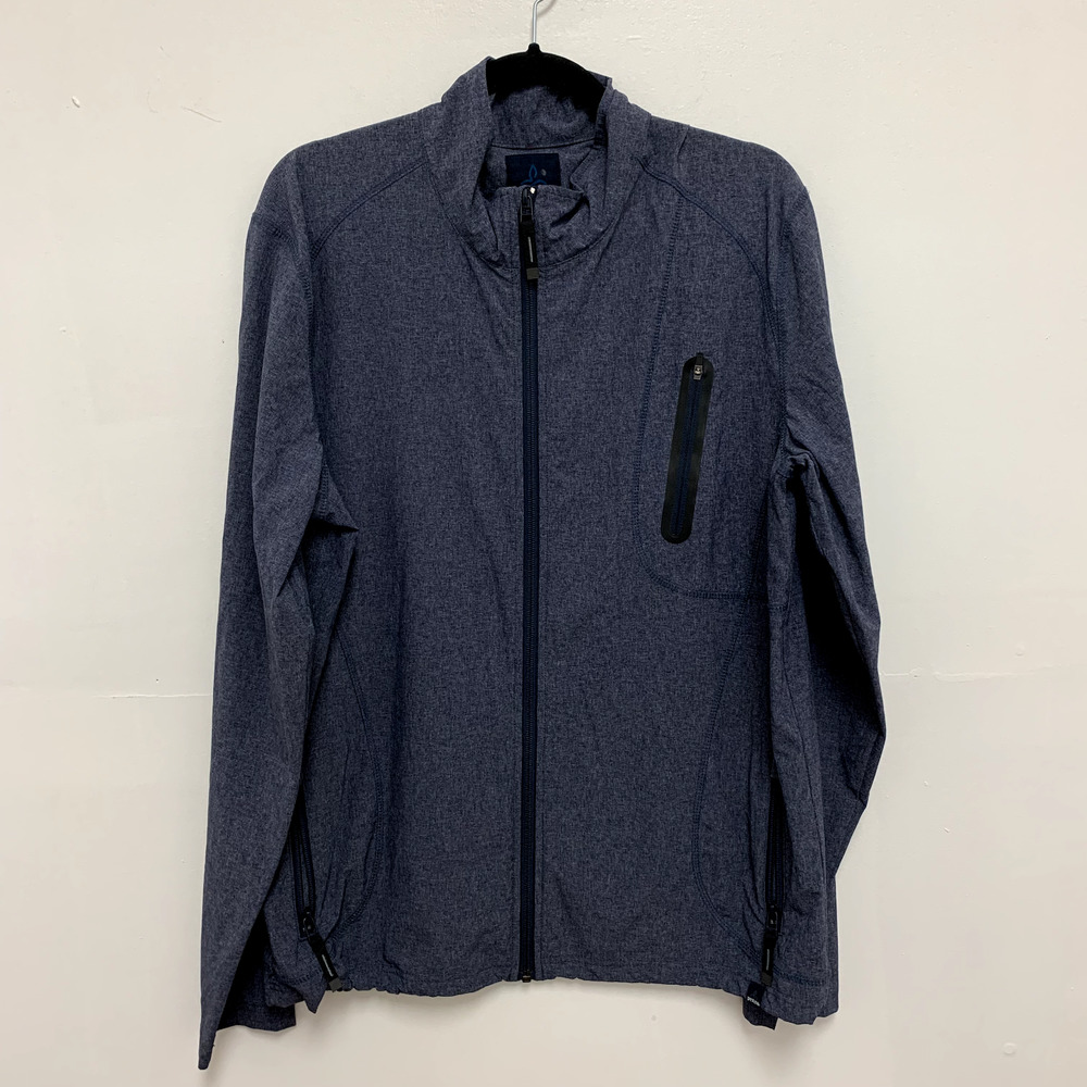 Prana Activewear Blue Long Sleeve Full Zip Shirt Jacket Size Large